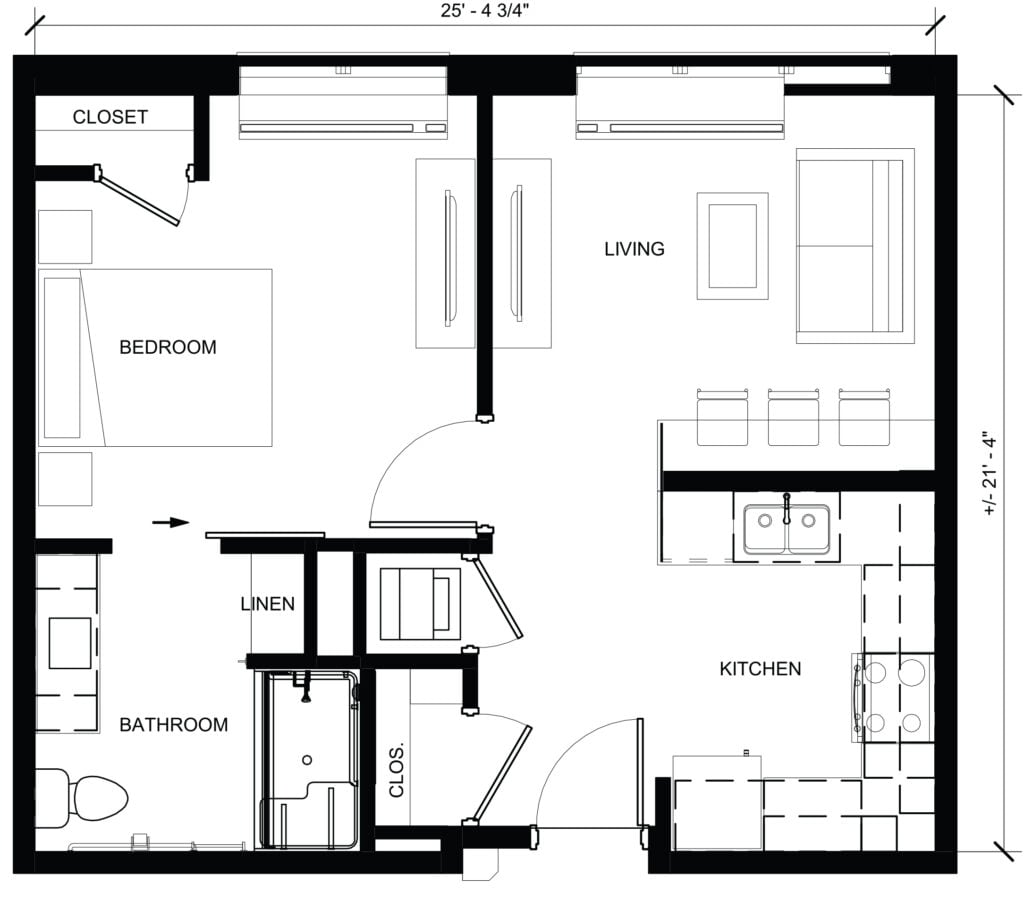The Ashton at Mayfield Heights Floor Plan one bedroom