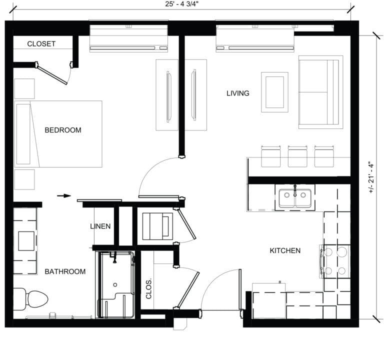 The Ashton at Mayfield Heights Floor Plan one bedroom