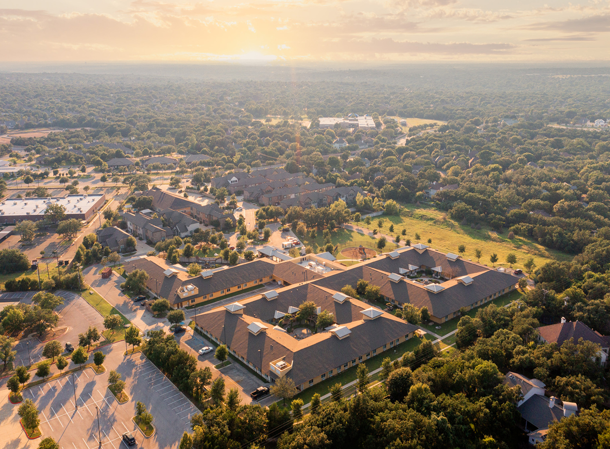 The Waterford at Round Rock City aerial view of the exterior building