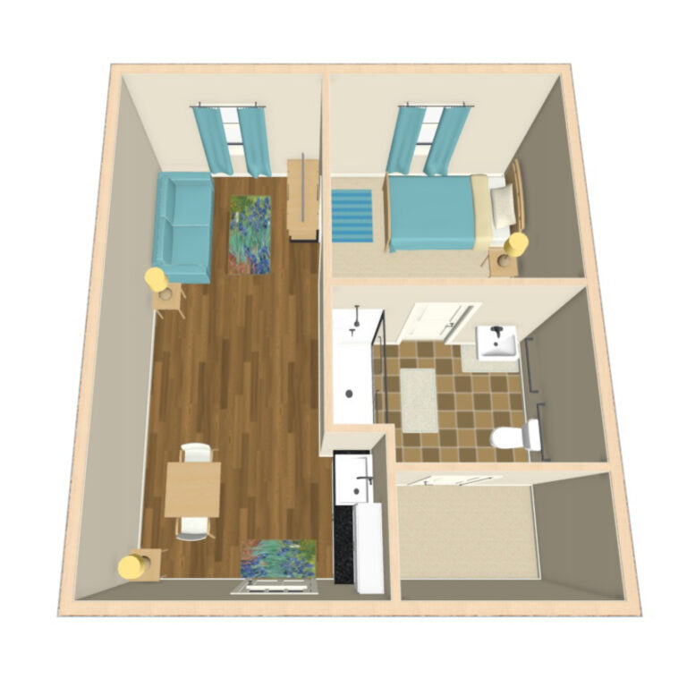 The Waterford at Round Rock floor plan one-bedroom