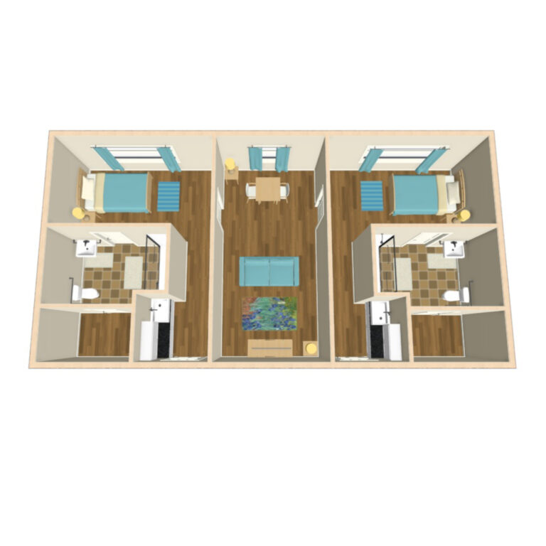 The Waterford at Round Rock Two-bedroom two-bathroom floor plan