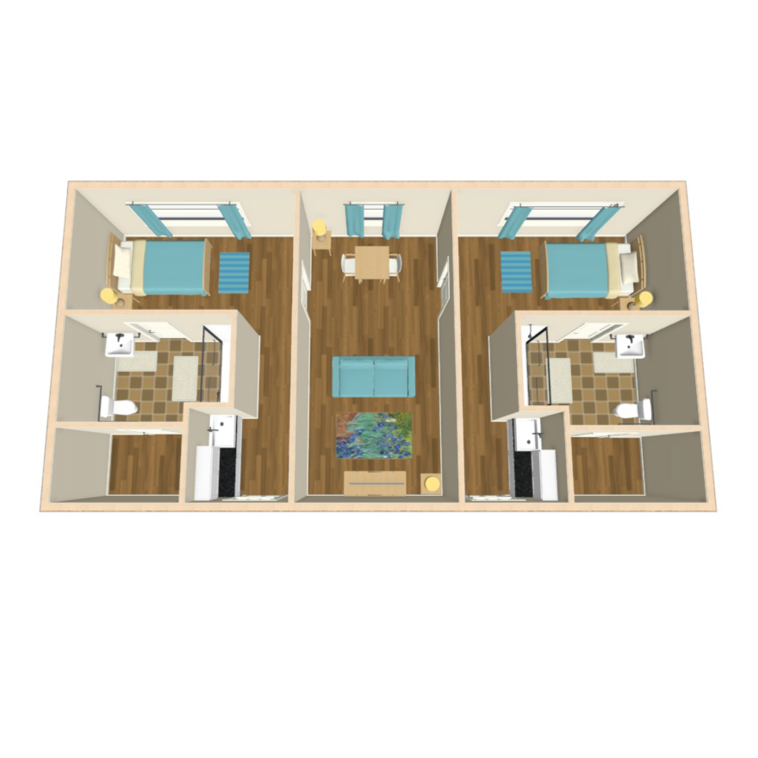 The Waterford at Round Rock two-bedroom, two-bathroom floor plan