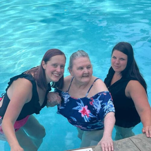 Senior woman swimming
