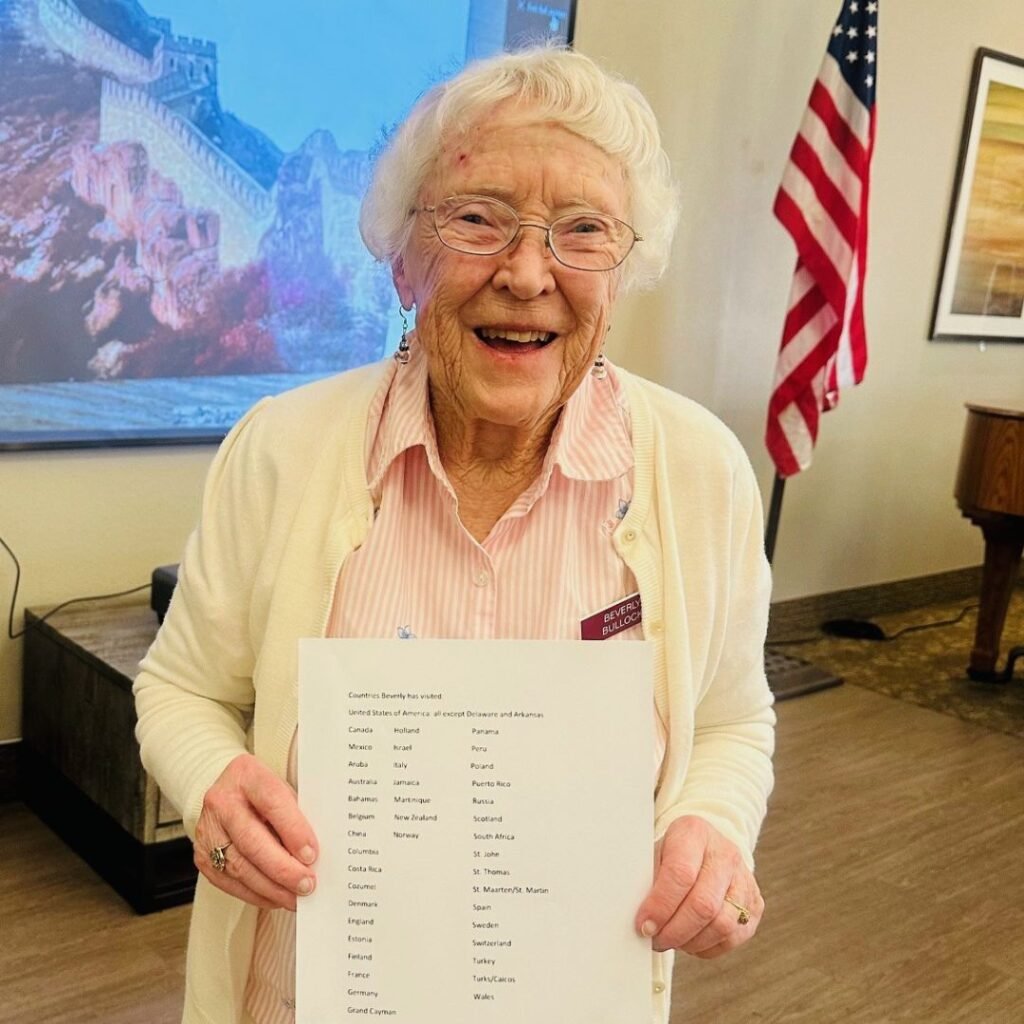 Resident shows a list of places visited