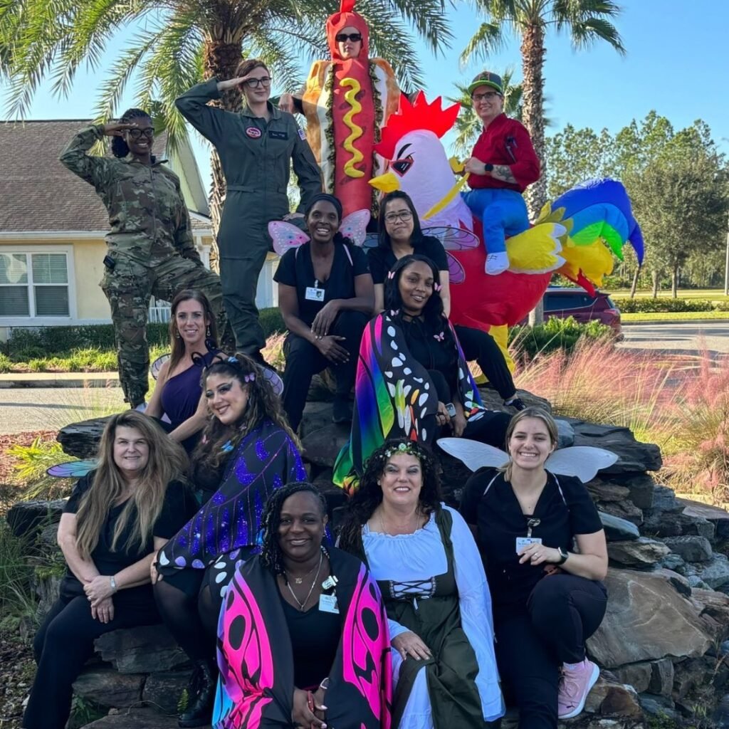 The team of Addison of Oakleaf dresses up for Halloween