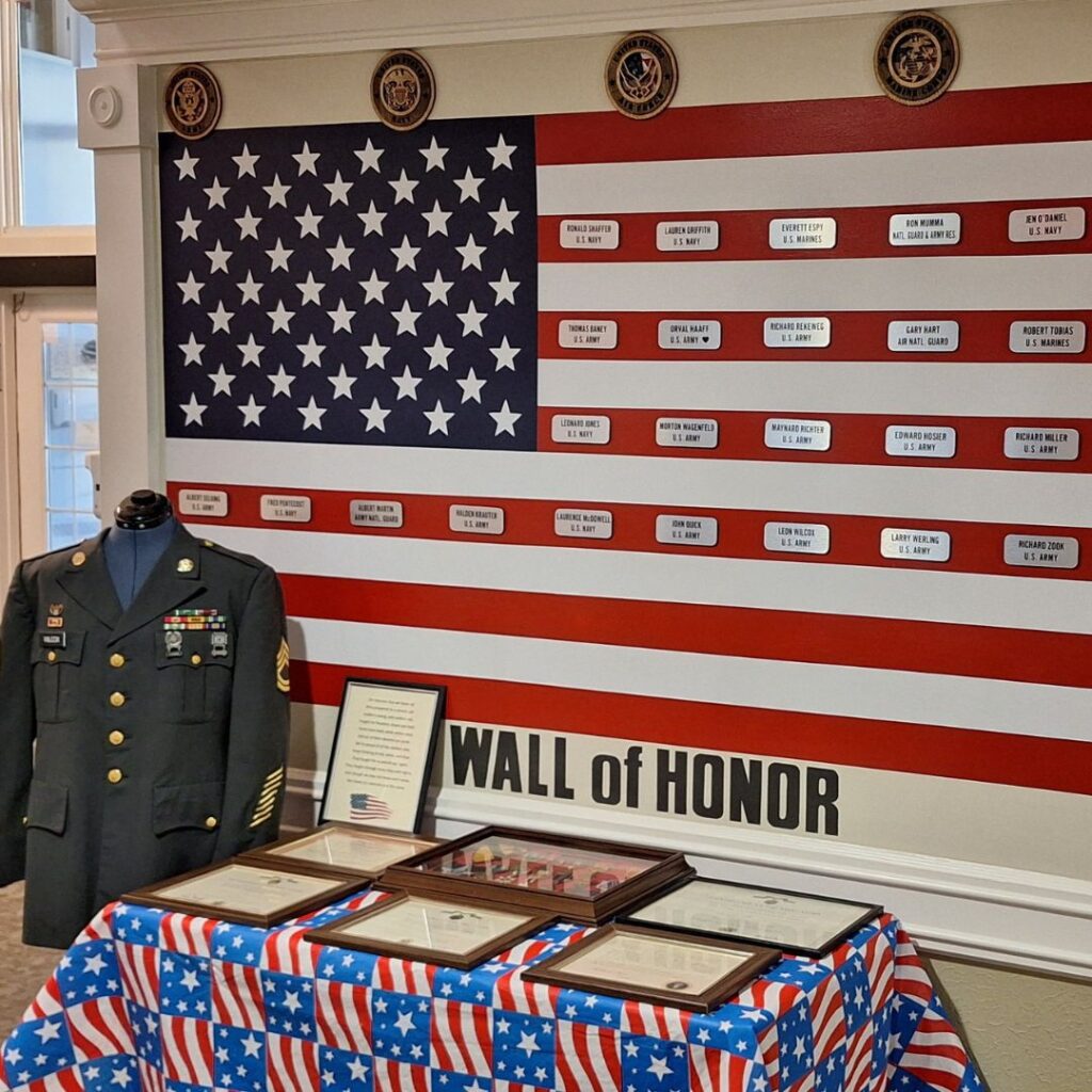 Wall of Honor on Veteran's Day at community