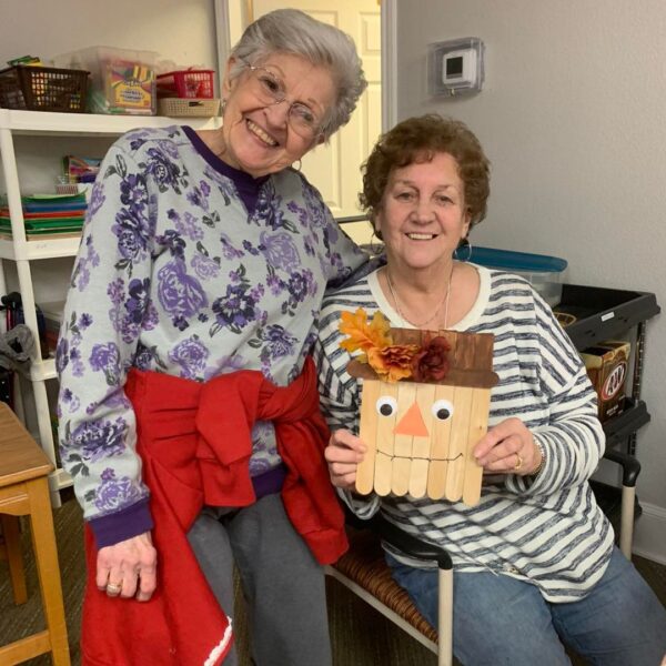 Mesquite residents showing their scarecrow crafts in celebration of the fall season