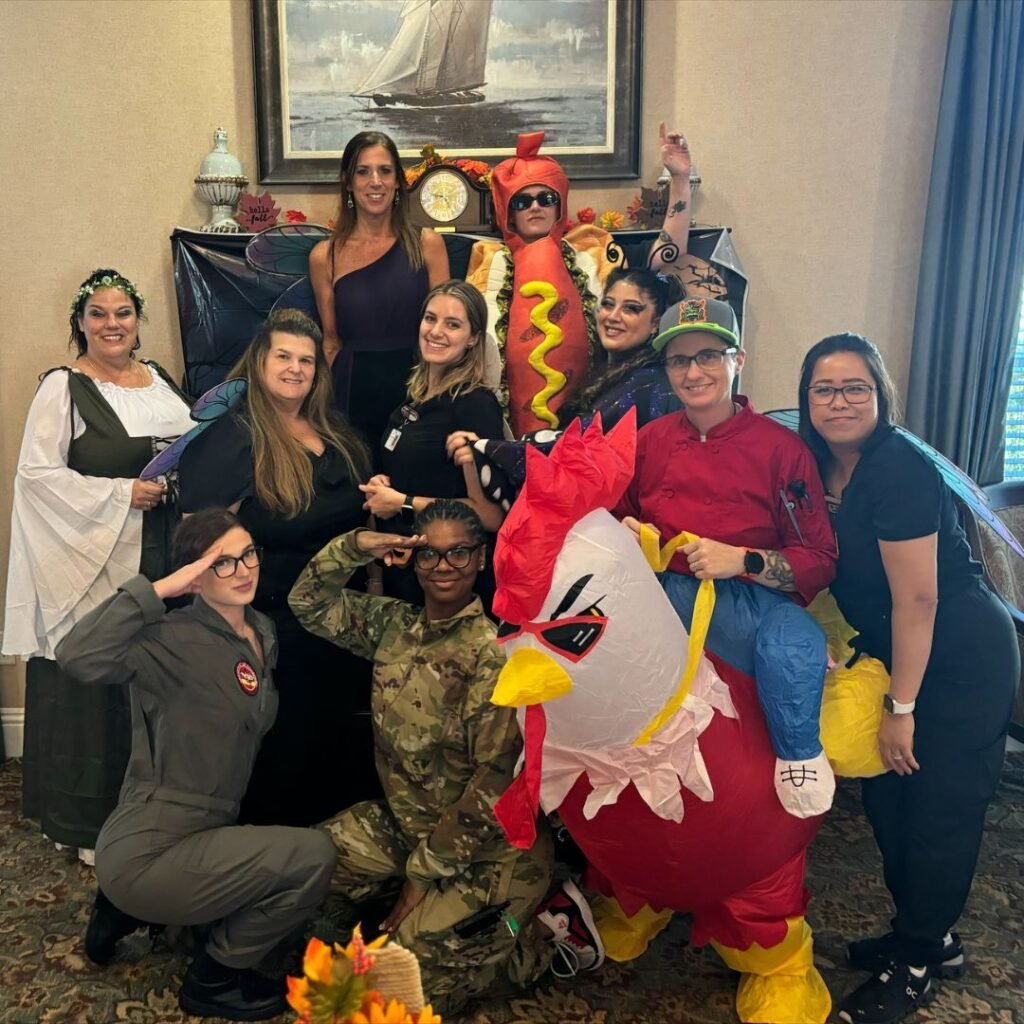 The team of Addison of Oakleaf dresses up for Halloween