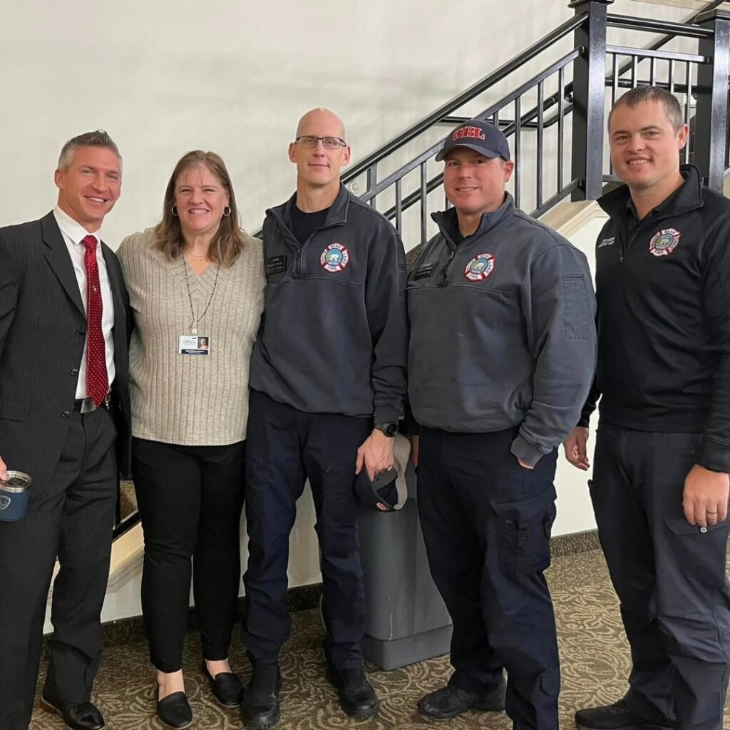 First responders with Executive Director