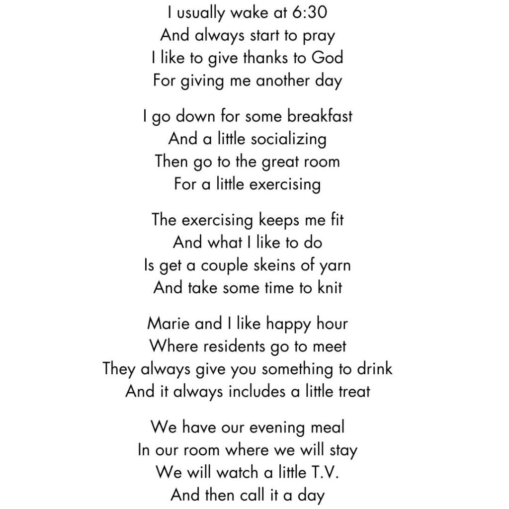 Resident Harry's poem about Brookview Meadows