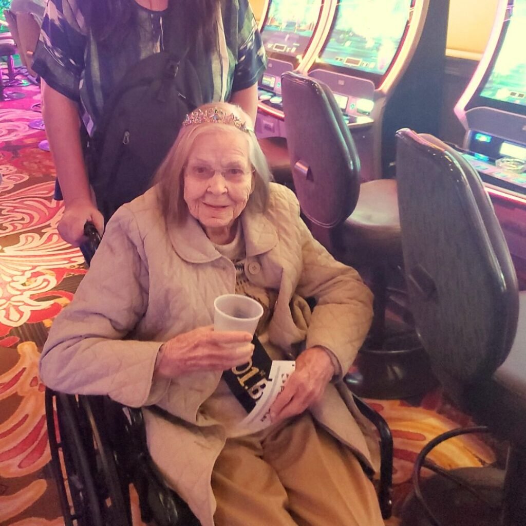 Resident enjoys her first trip to the casino