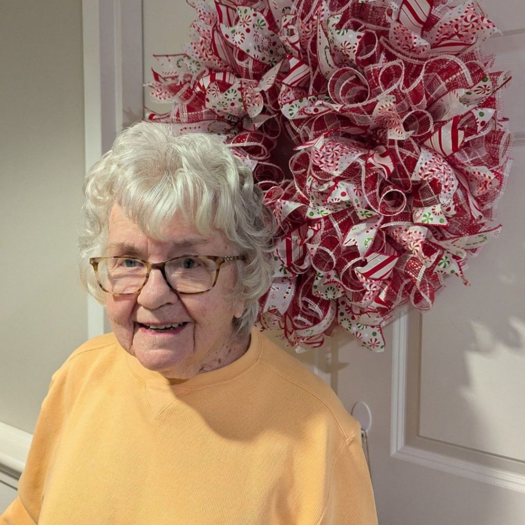 Resident takes second place for her wreath decoration