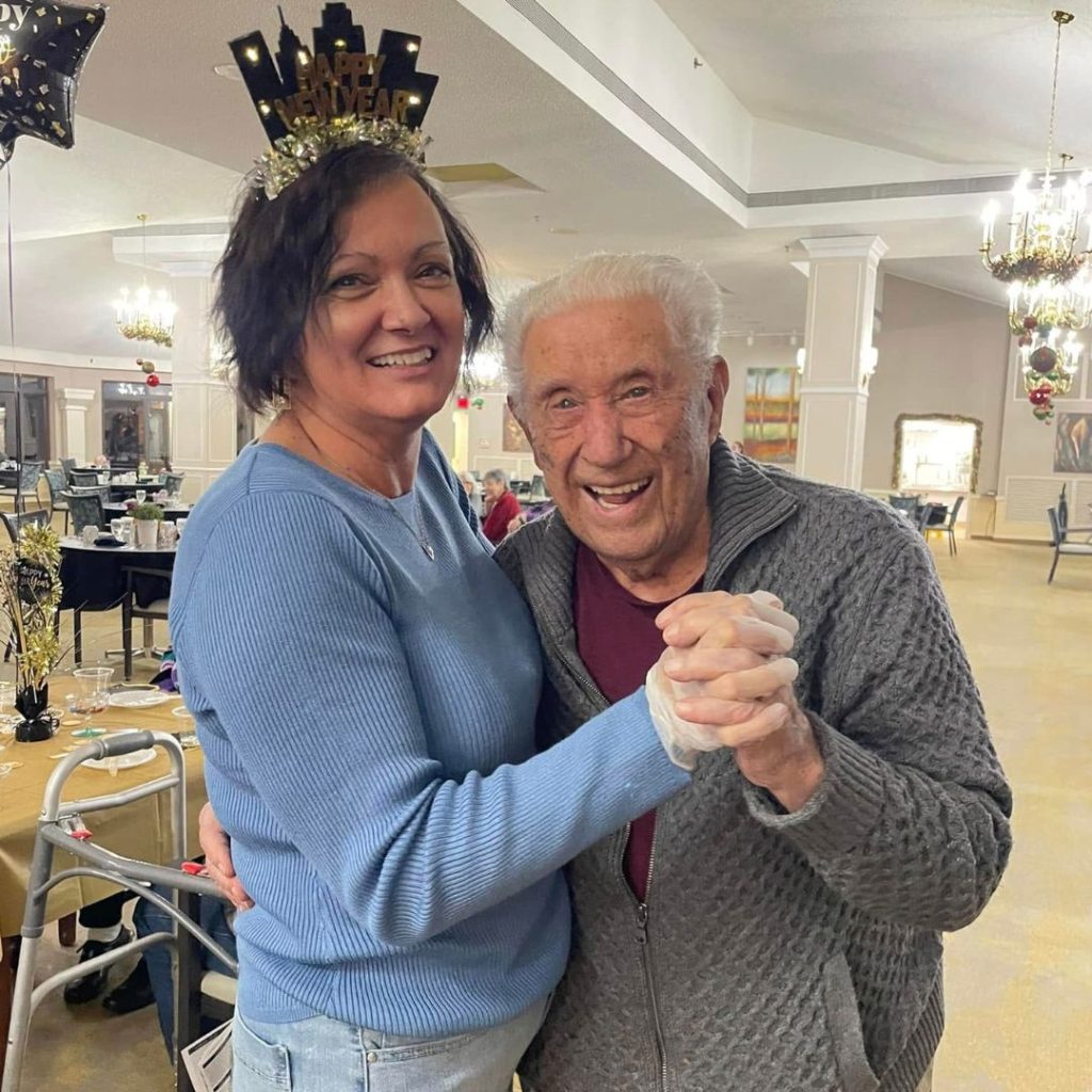 Executive Director dances on New Years with resident