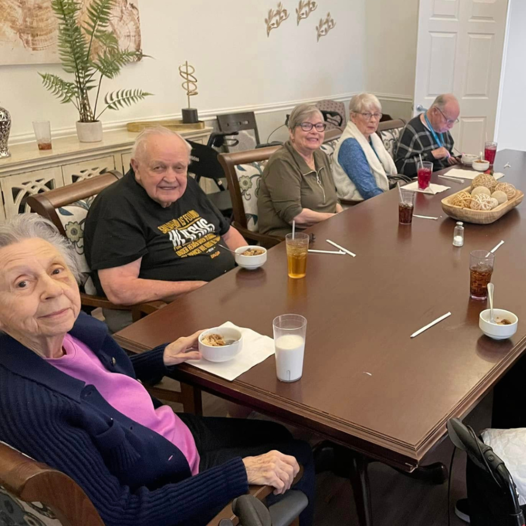 Residents enjoying Wilbur's dish