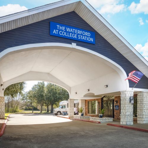 The Waterford at College Station front entrance