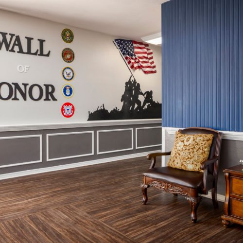 Wall of Honor display at The Waterford at College Station