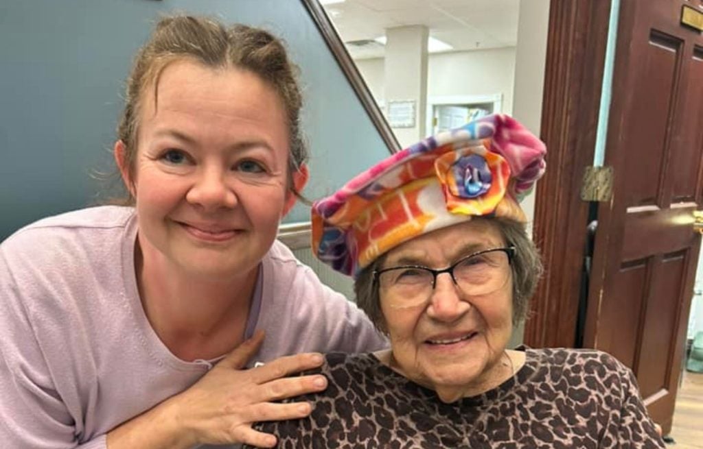 Rosemont team member makes residents hats