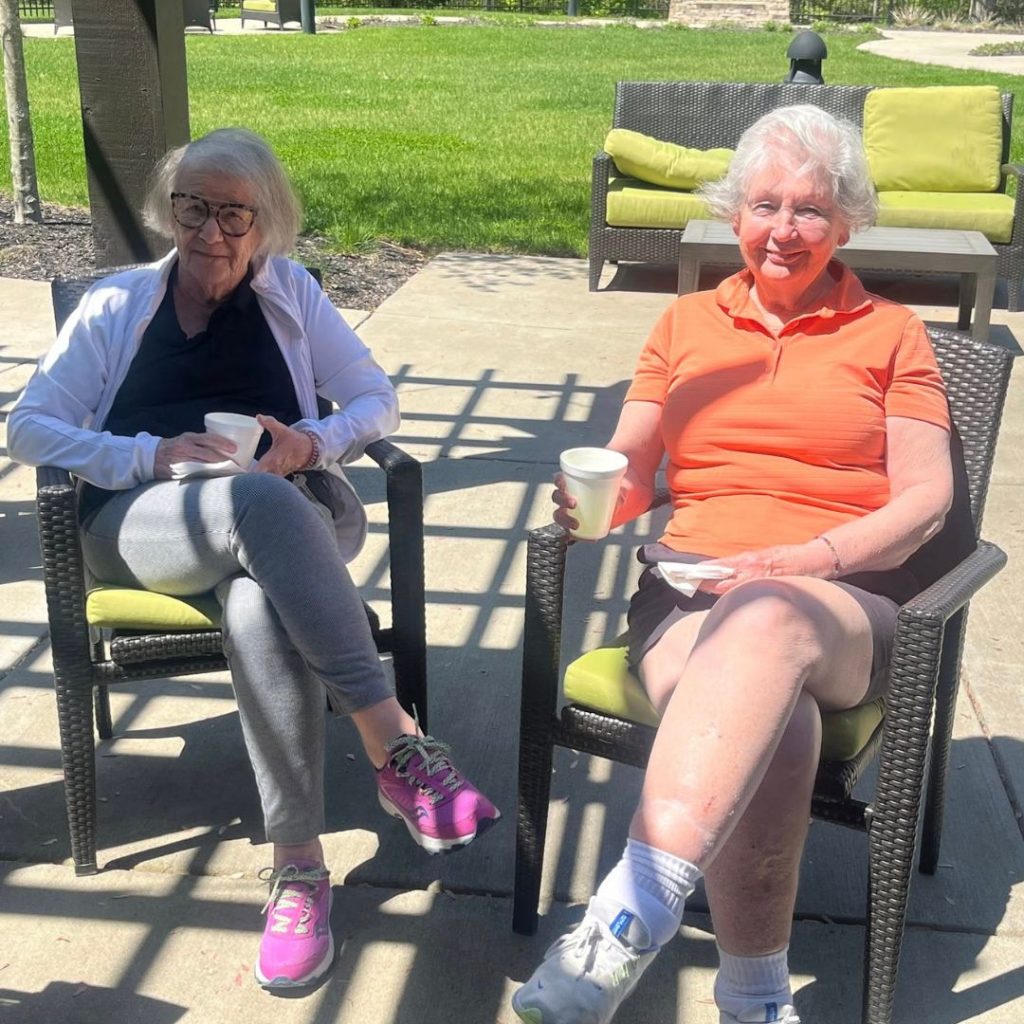 Residents enjoying down time in the sunshine