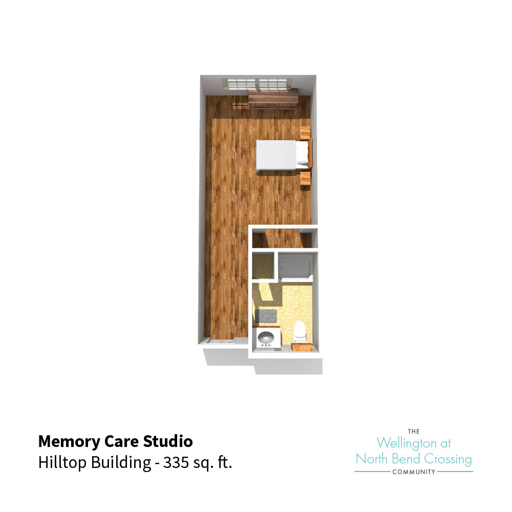 The Wellington at North Bend Crossing Floor Plan: Hilltop Memory Care Studio