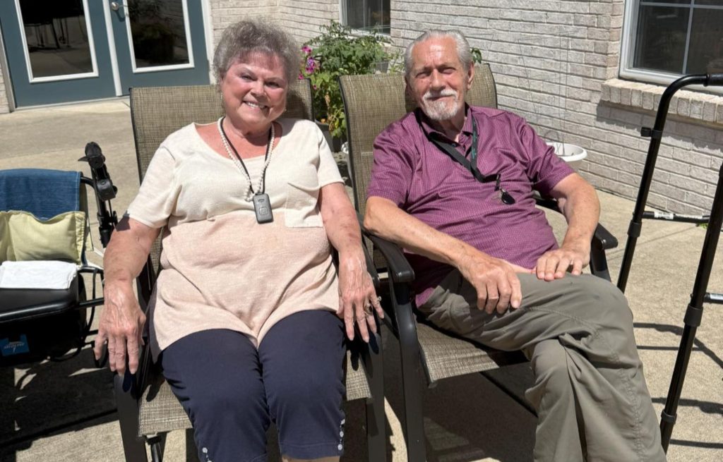 Residents enjoy community patio