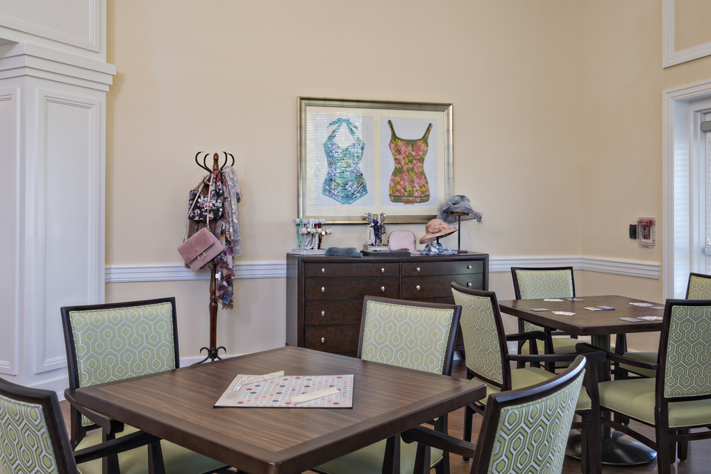 Engaging activity room for seniors at Magnolia Trails at East Lake in Tarpon Springs.