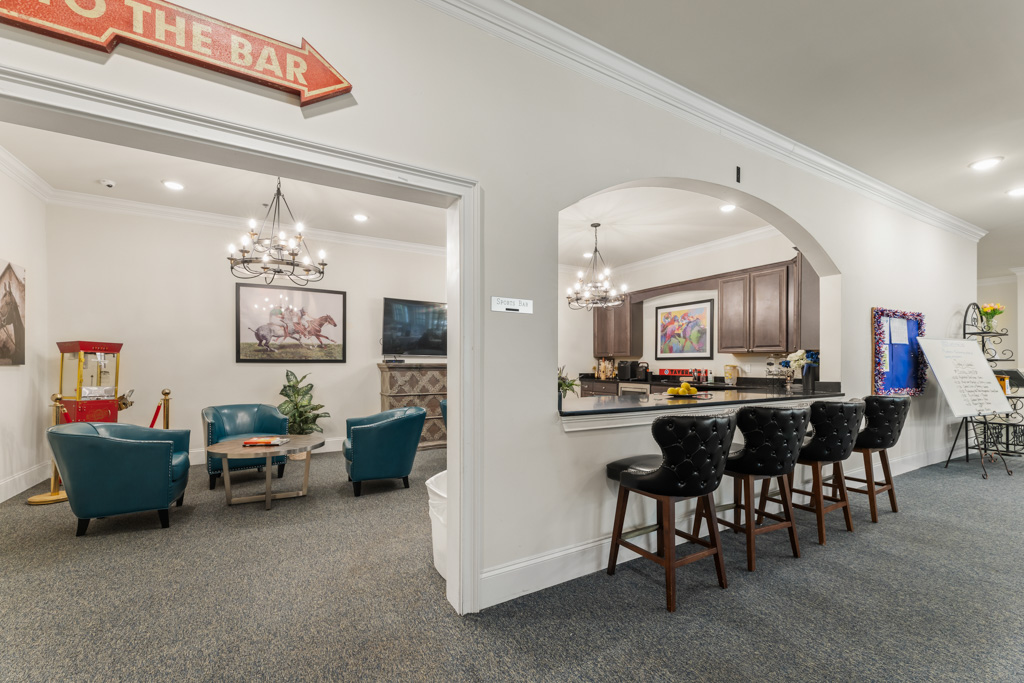 Activity room for resident programs and events at The Addison of Alpharetta senior living.