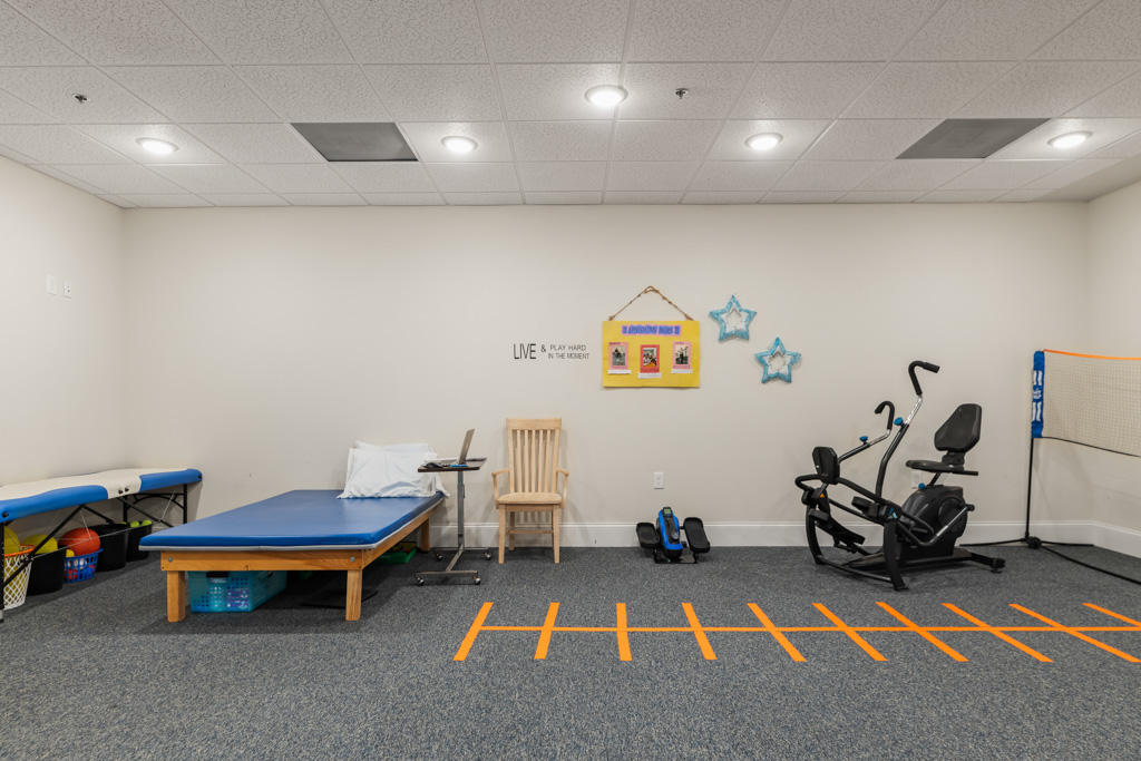 Senior fitness and exercise gym at The Addison of Alpharetta community.