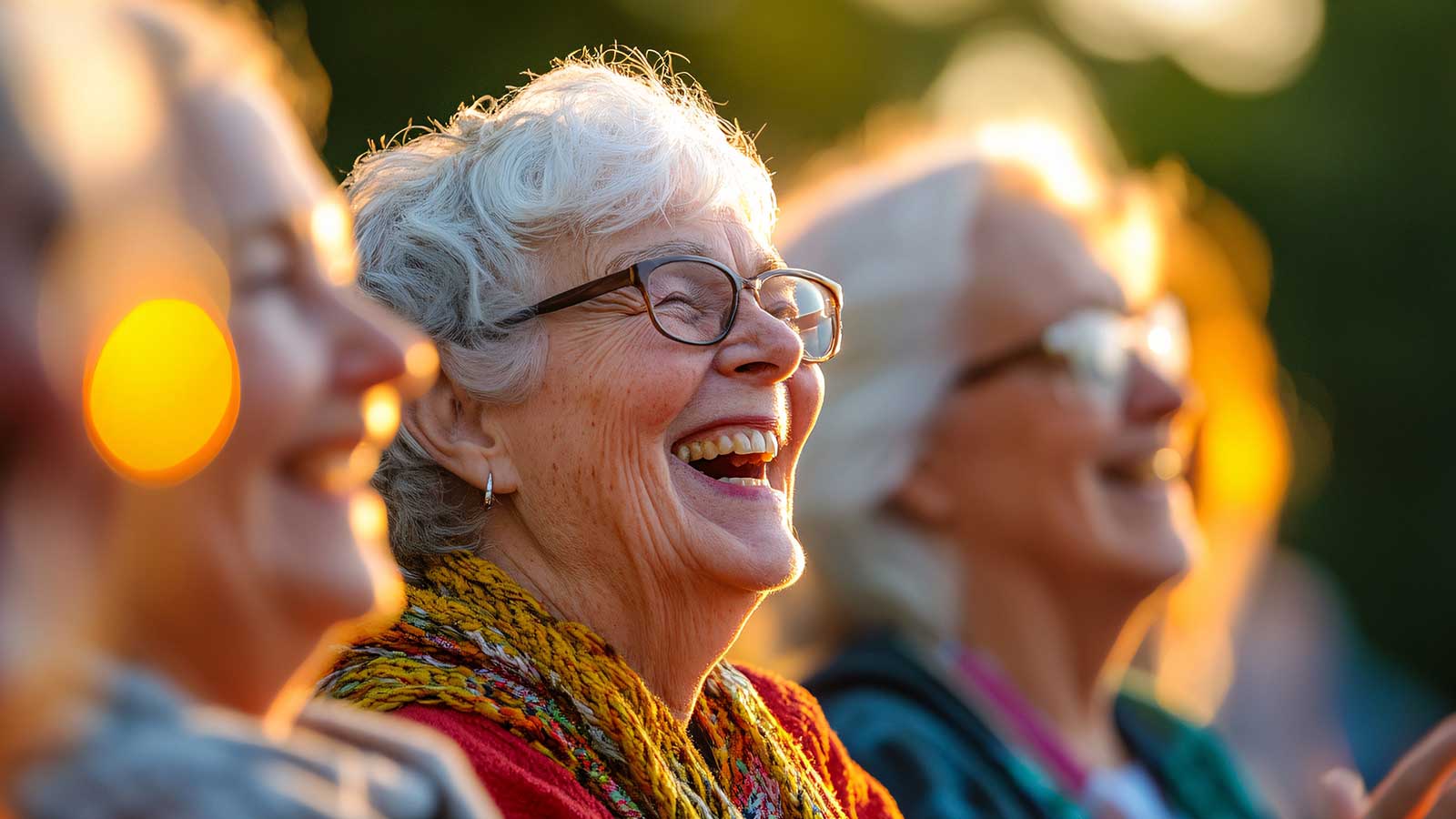 group of elderly people enjoying a live music concert