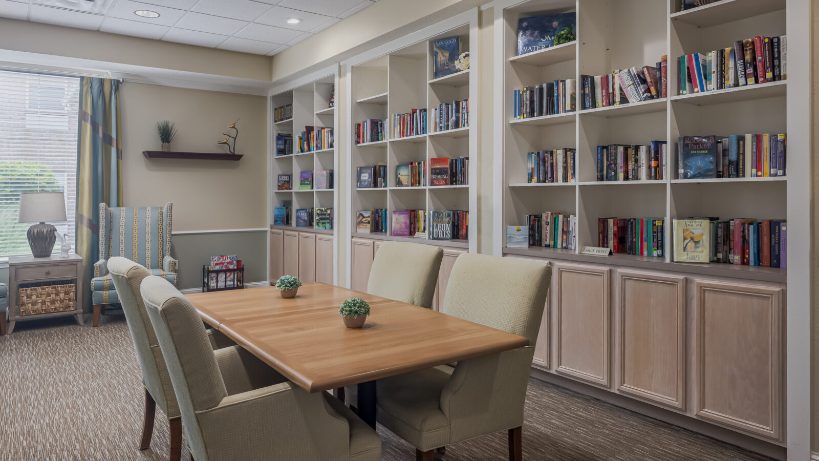 The Waterford at Mansfield Interior Library 01