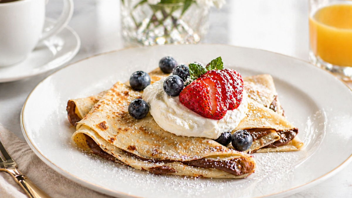 created stock crepe breakfast