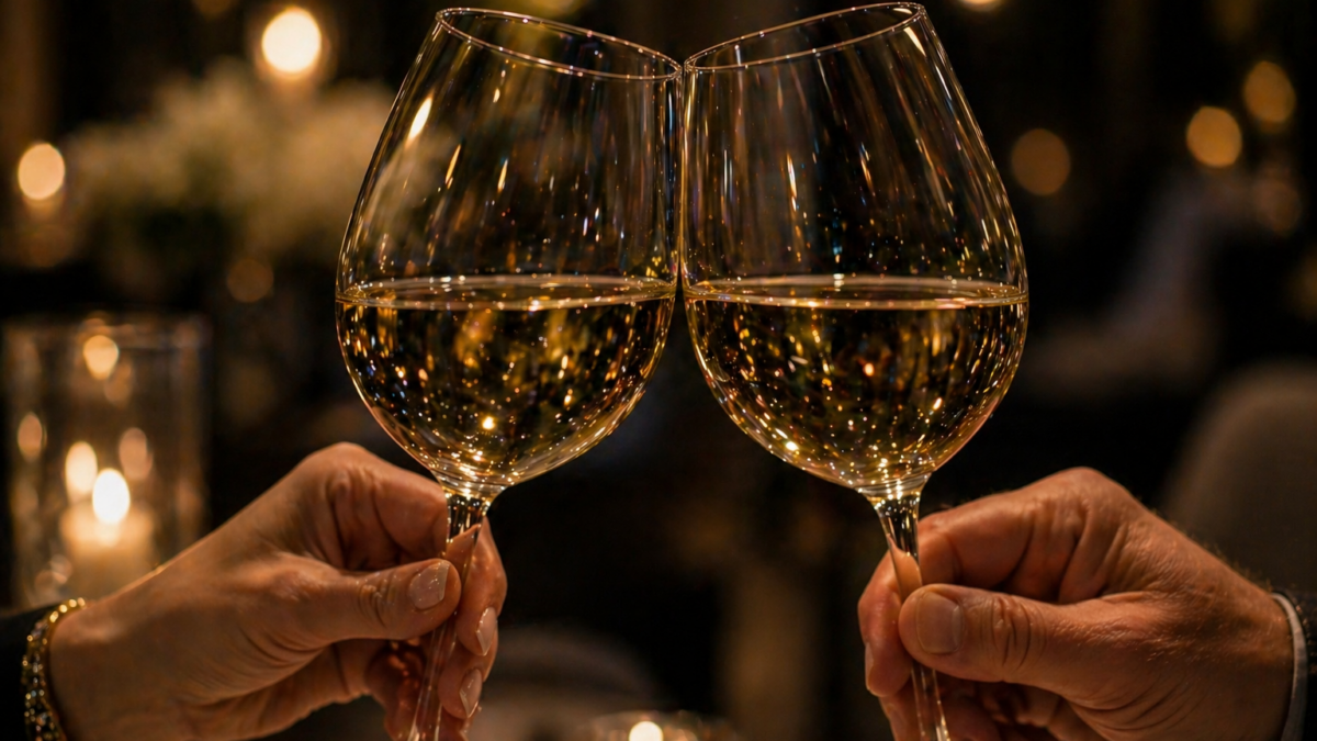 created stock wine glasses toast