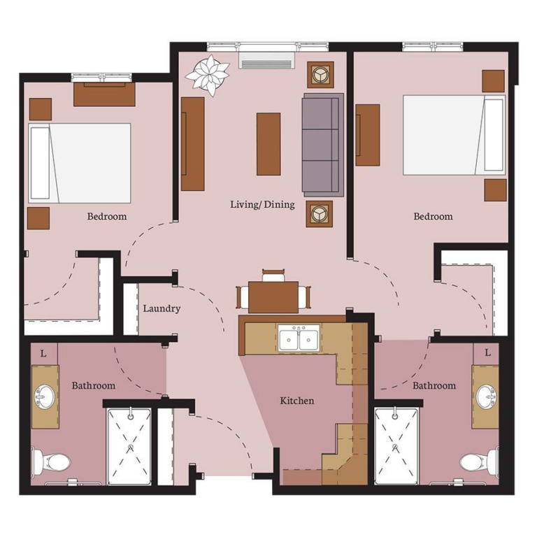 The Shores of Lake Phalen 2 bed 1 bath AL 970 sq ft