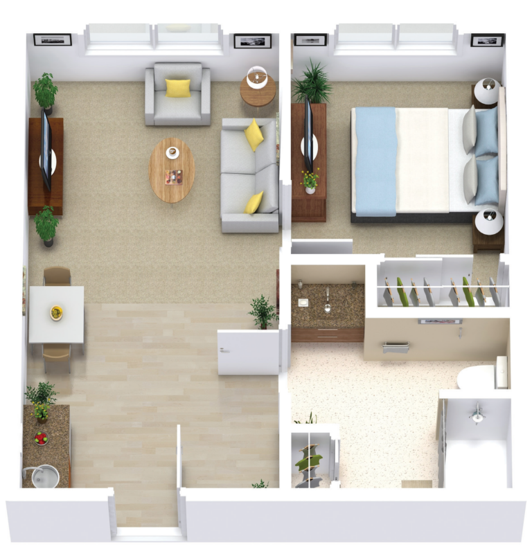 Brookridge Heights One Bedroom AL 400sqft