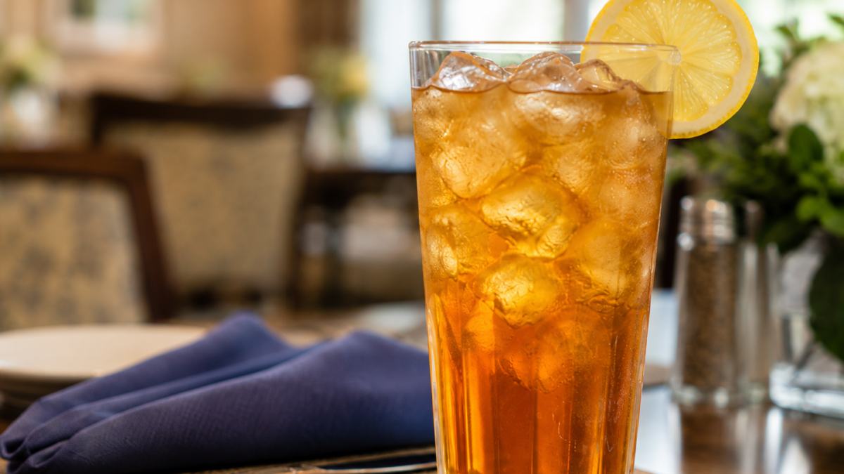 stock beverage iced tea with lemon created
