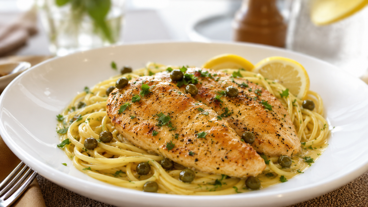 stock entree chicken piccata created