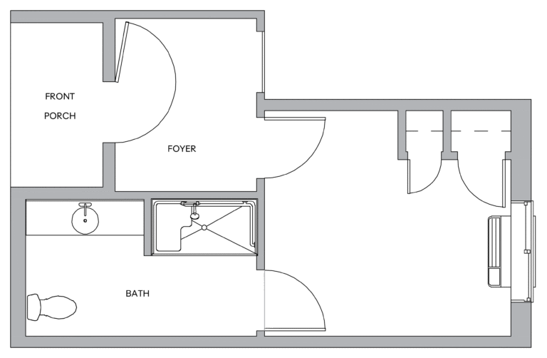 Cedar Lake Floorplan 1Bed Suite MC 260sqft