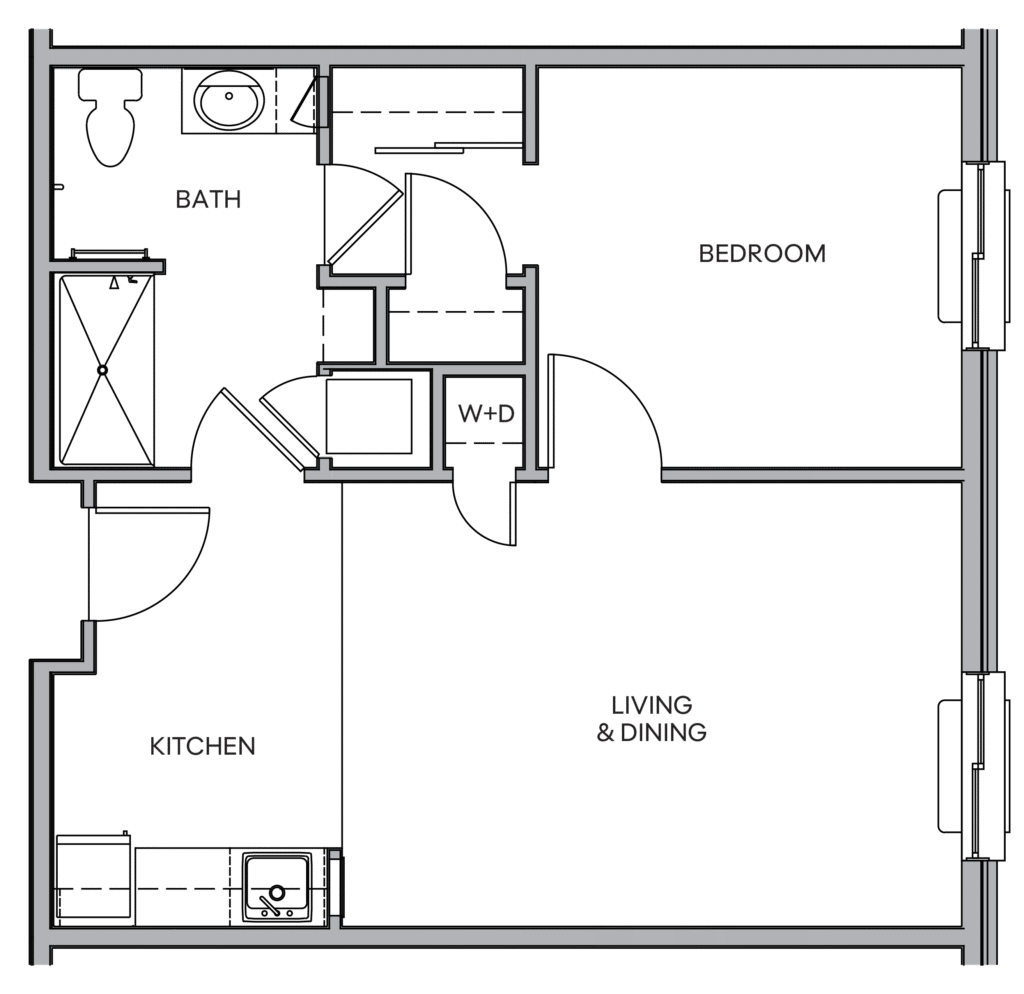 Cedar Lake Floorplan 1Bed AL 570sqft