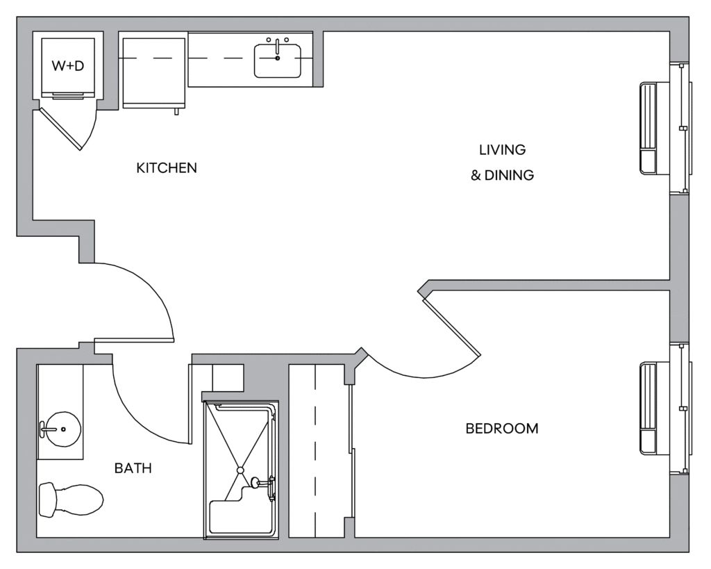 Cedar Lake Floorplan 1bed AL 480sqft