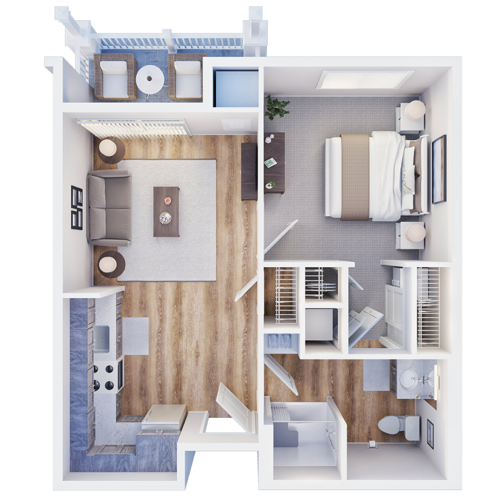 Palmilla Floorplan IL One Bedroom Balcony C