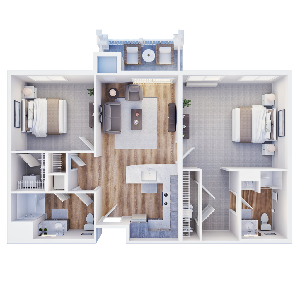 Palmilla Floorplan IL Two Bedroom Balcony AD