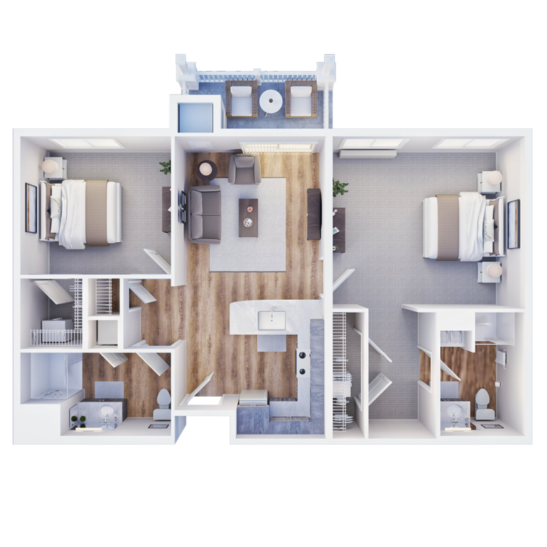 Palmilla Floorplan IL Two Bedroom Balcony AD