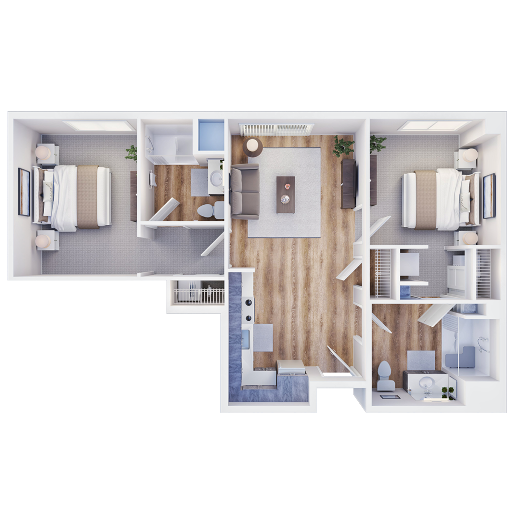 Palmilla Floorplan IL Two Bedroom S8 ADA