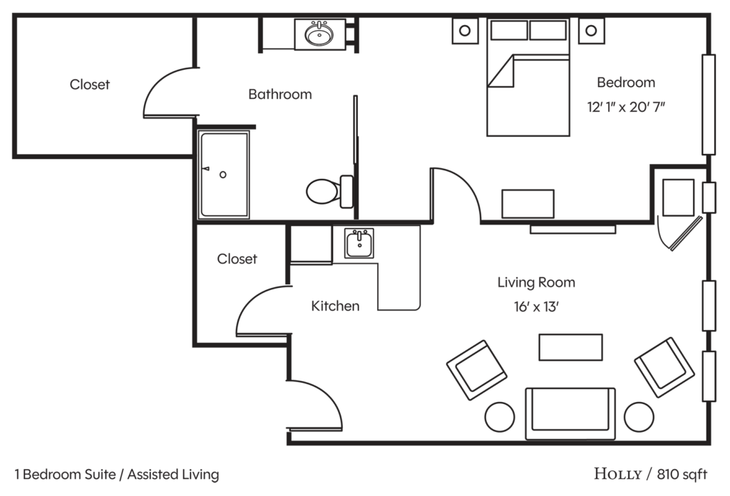 WaterstoneGrayson One Bedroom AL 810sqft Holly